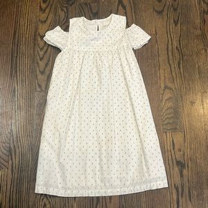 Stem white poplin print dress size 8